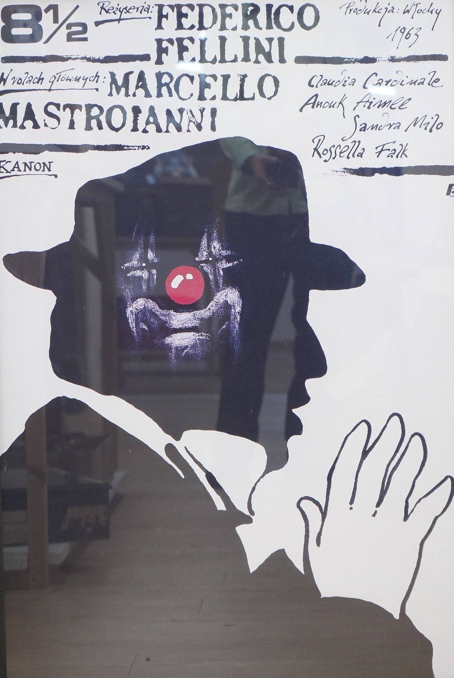 Federico Fellini, '8 1/2' mid century Polish movie poster, 100 x 67cm